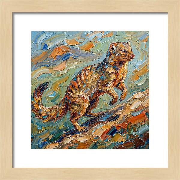 Mongoose In Vibrant Palette Knife Style