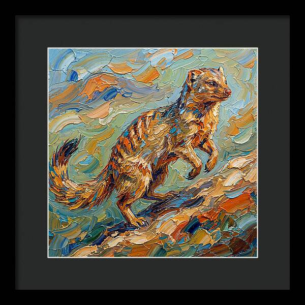Mongoose In Vibrant Palette Knife Style