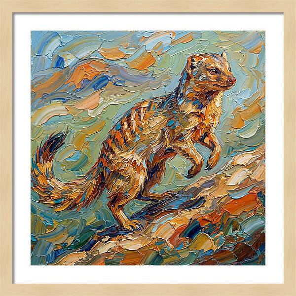 Mongoose In Vibrant Palette Knife Style