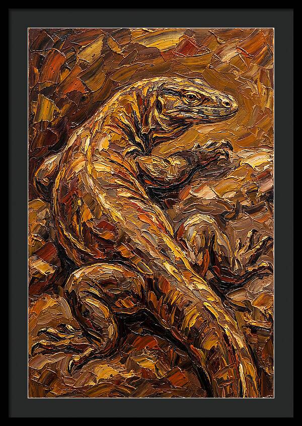 Monitor Lizard In Earthy Tones