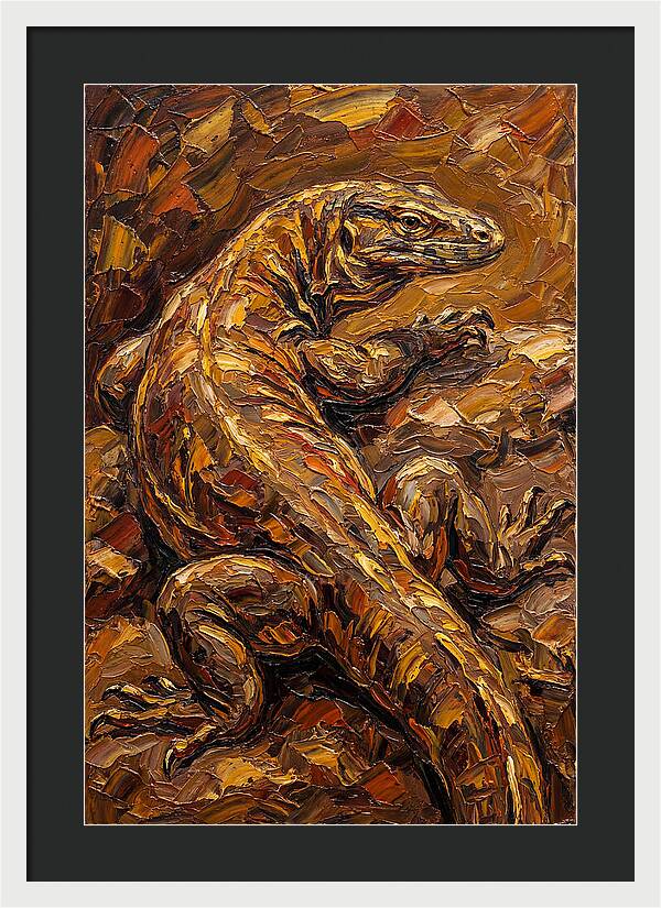 Monitor Lizard In Earthy Tones