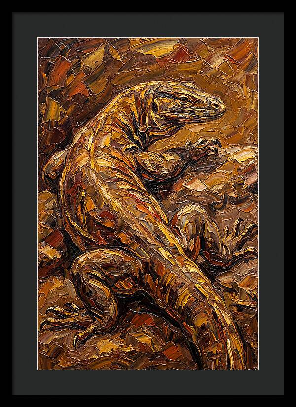 Monitor Lizard In Earthy Tones