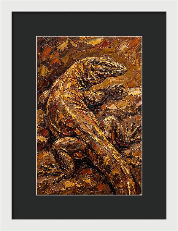 Monitor Lizard In Earthy Tones