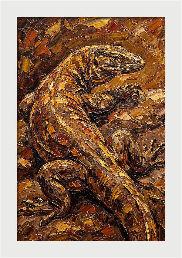 Monitor Lizard In Earthy Tones