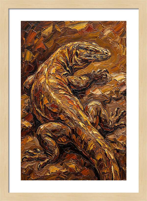 Monitor Lizard In Earthy Tones