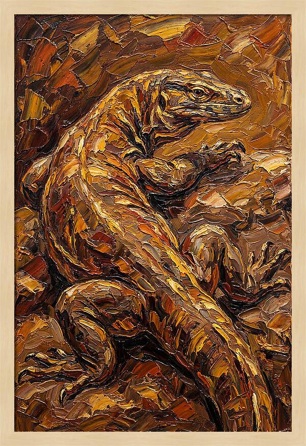 Monitor Lizard In Earthy Tones