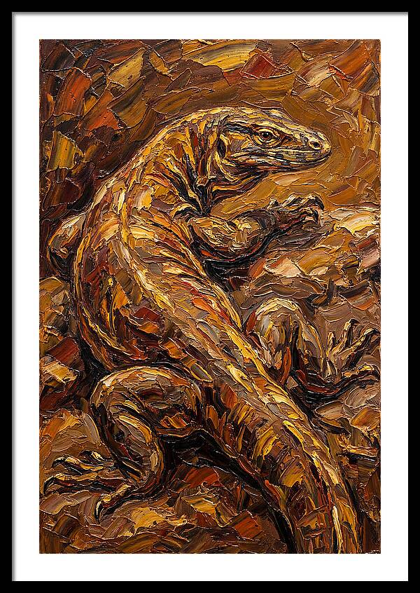 Monitor Lizard In Earthy Tones