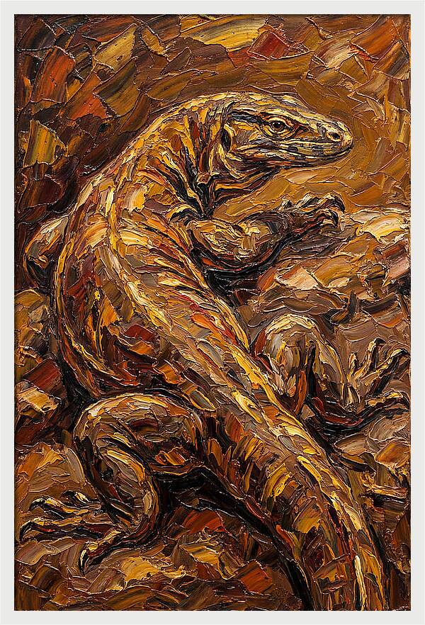Monitor Lizard In Earthy Tones