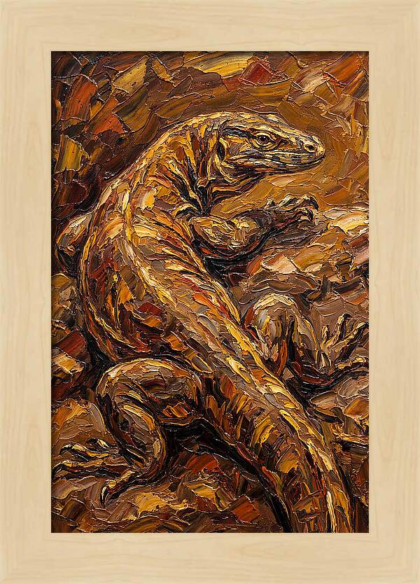 Monitor Lizard In Earthy Tones