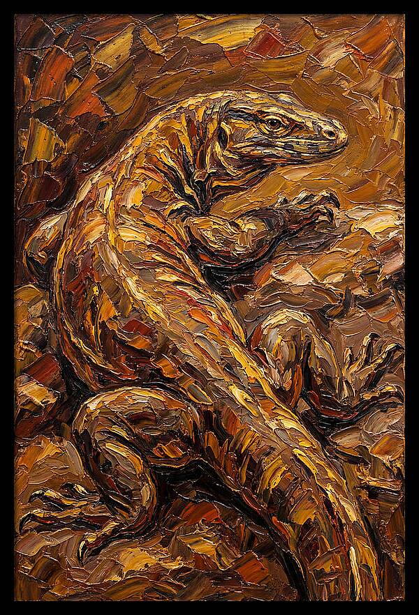 Monitor Lizard In Earthy Tones