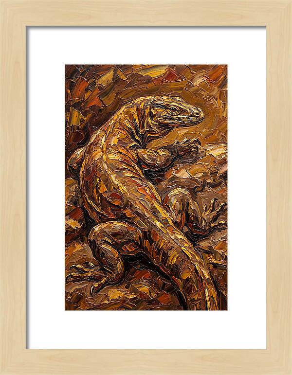 Monitor Lizard In Earthy Tones