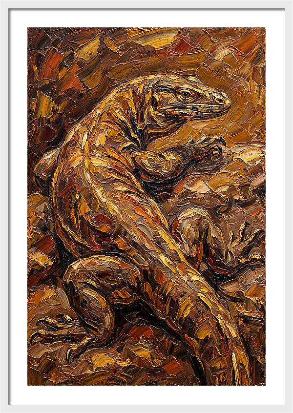 Monitor Lizard In Earthy Tones