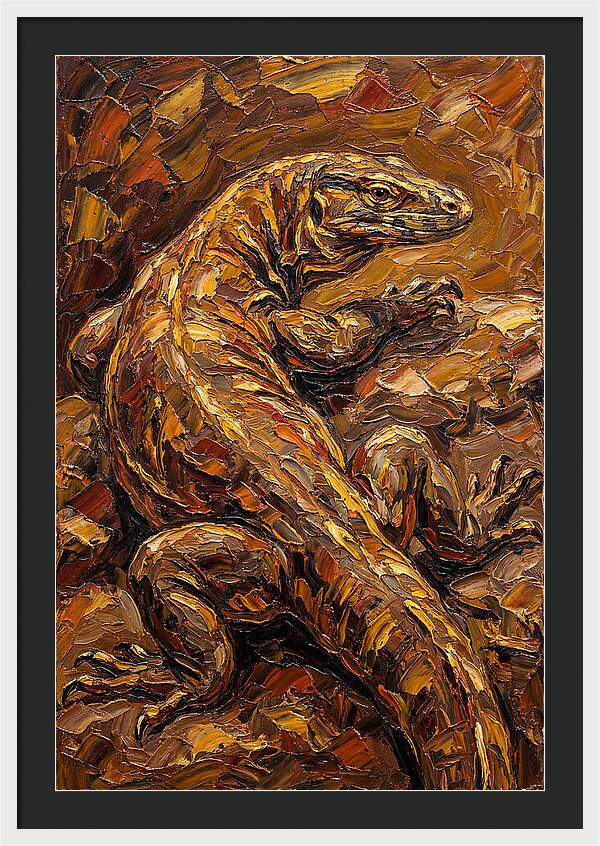 Monitor Lizard In Earthy Tones