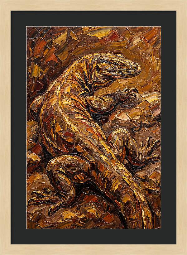 Monitor Lizard In Earthy Tones