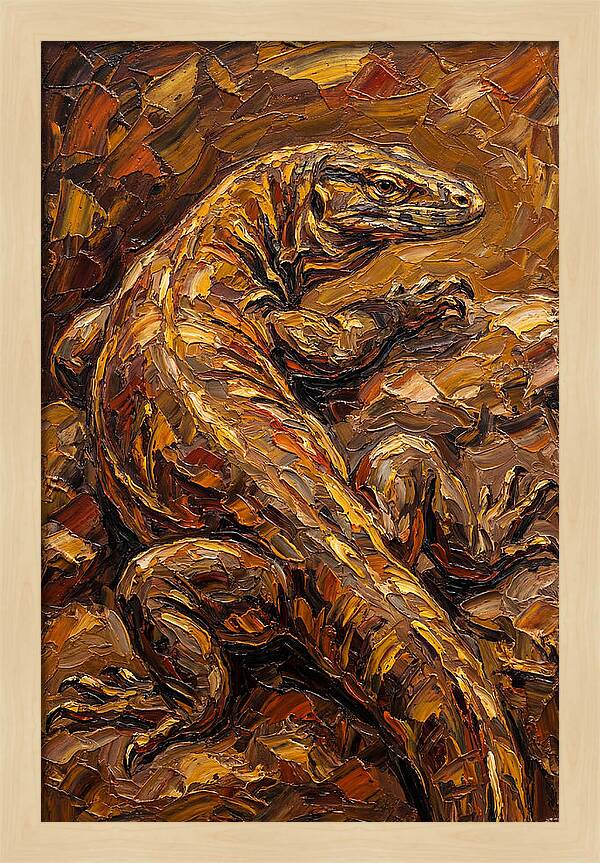 Monitor Lizard In Earthy Tones