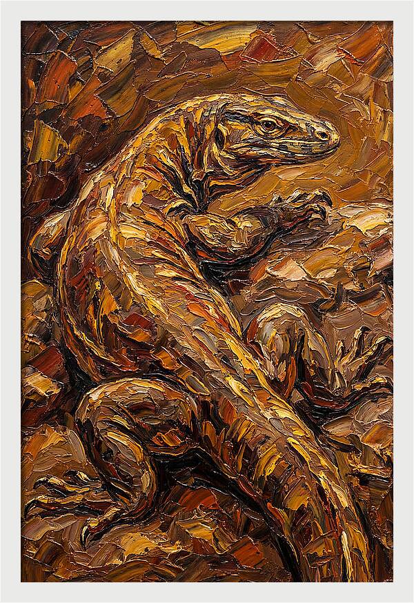 Monitor Lizard In Earthy Tones