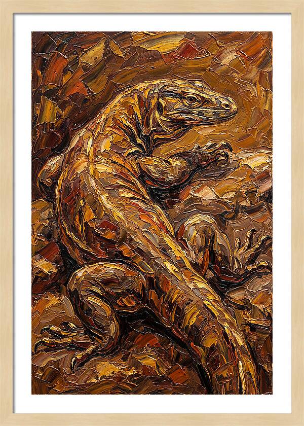 Monitor Lizard In Earthy Tones