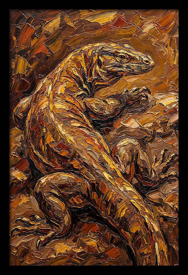 Monitor Lizard In Earthy Tones