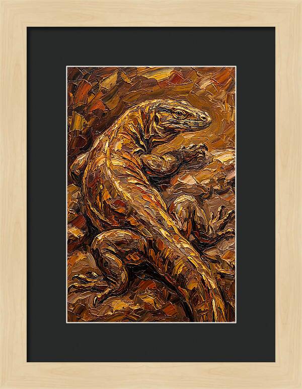 Monitor Lizard In Earthy Tones