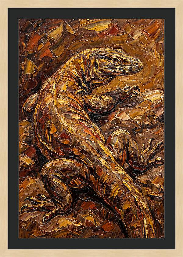 Monitor Lizard In Earthy Tones