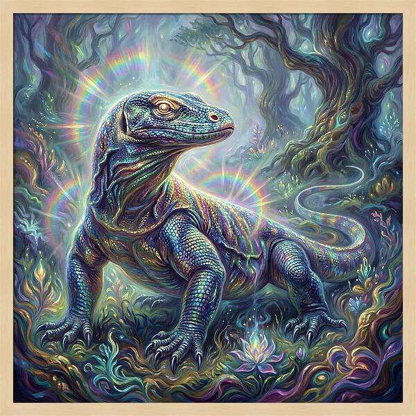Monitor Lizard In Enchanted Forest