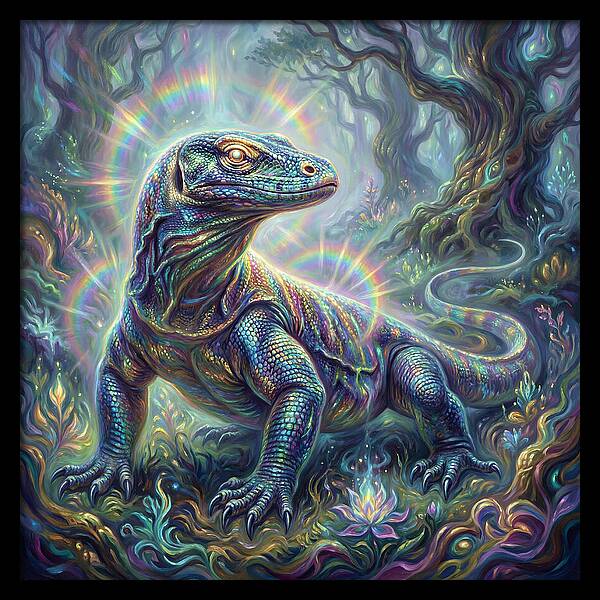 Monitor Lizard In Enchanted Forest