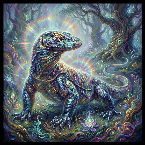 Monitor Lizard In Enchanted Forest