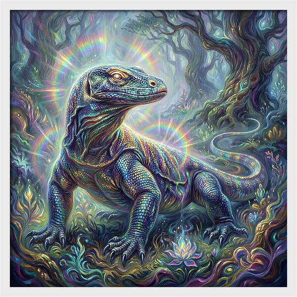 Monitor Lizard In Enchanted Forest