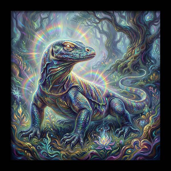 Monitor Lizard In Enchanted Forest