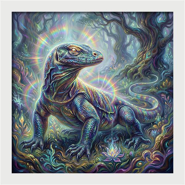 Monitor Lizard In Enchanted Forest