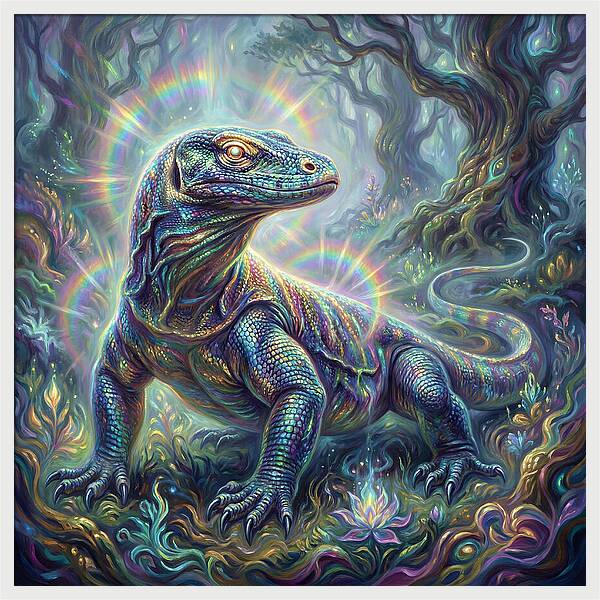 Monitor Lizard In Enchanted Forest