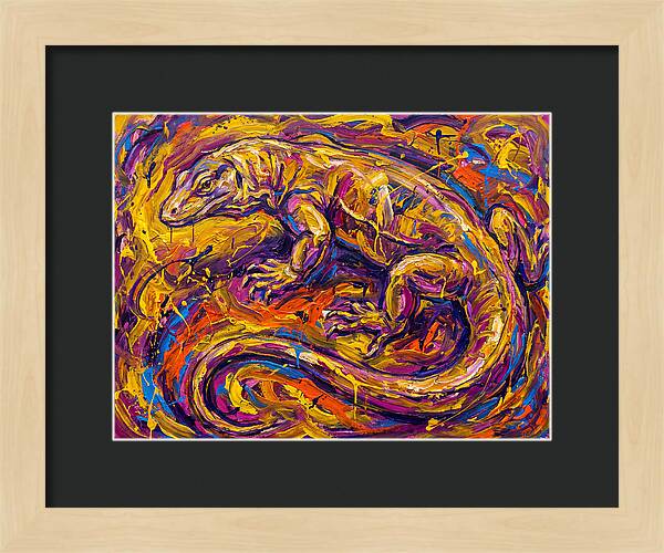 Monitor Lizard In Vibrant Swirls