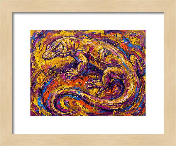 Monitor Lizard In Vibrant Swirls