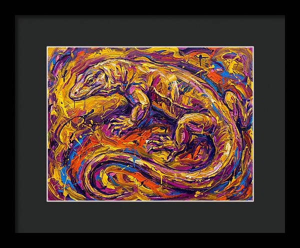 Monitor Lizard In Vibrant Swirls