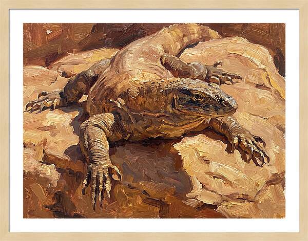Monitor Lizard Sunbathing