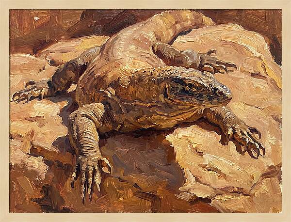 Monitor Lizard Sunbathing