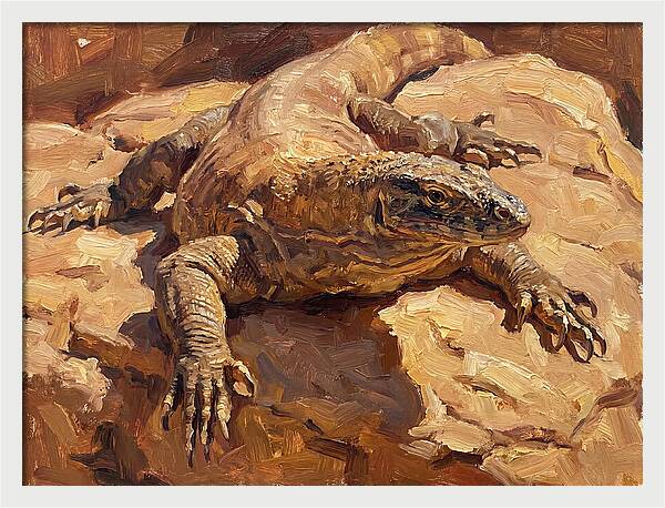 Monitor Lizard Sunbathing