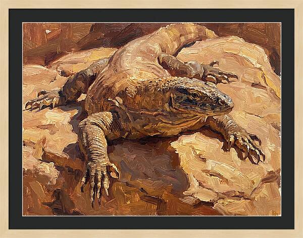 Monitor Lizard Sunbathing