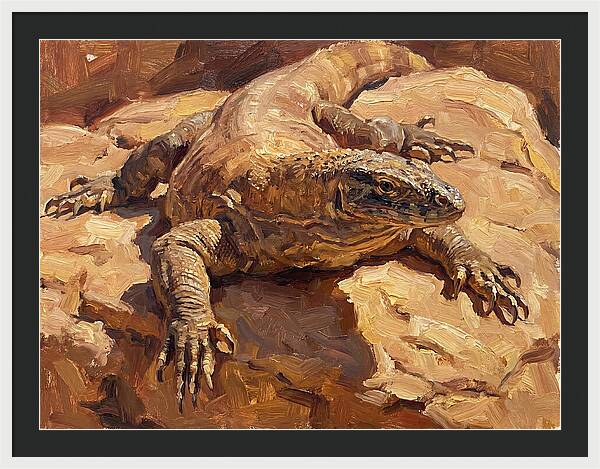 Monitor Lizard Sunbathing