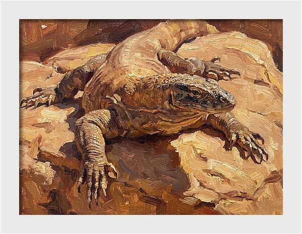 Monitor Lizard Sunbathing