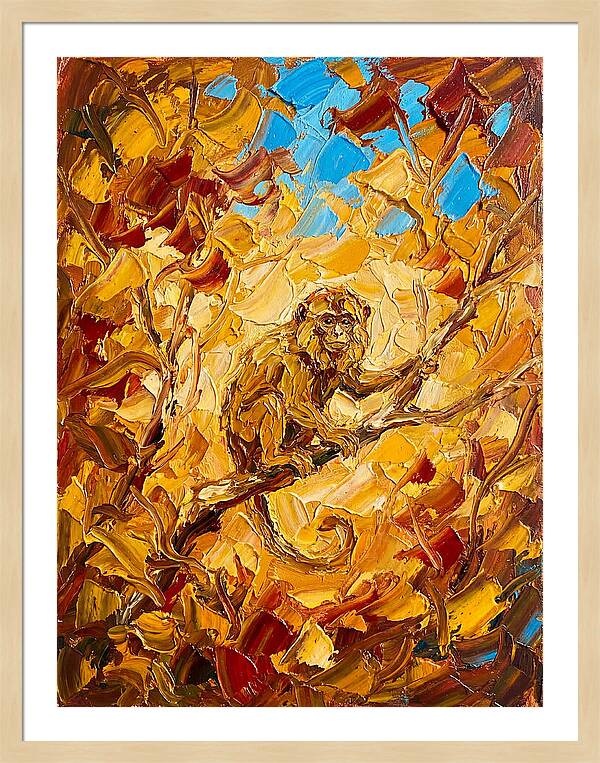 Monkey Among Autumn Leaves