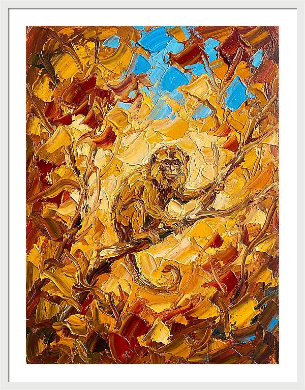 Monkey Among Autumn Leaves