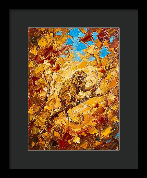 Monkey Among Autumn Leaves