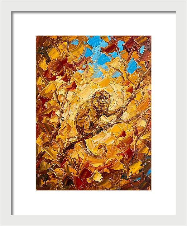 Monkey Among Autumn Leaves