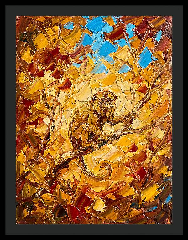 Monkey Among Autumn Leaves