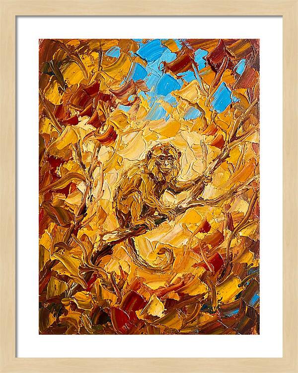 Monkey Among Autumn Leaves