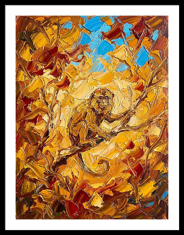 Monkey Among Autumn Leaves