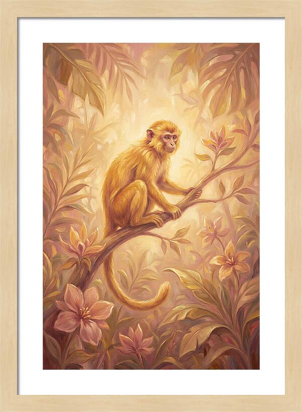 Monkey Among Blossoms