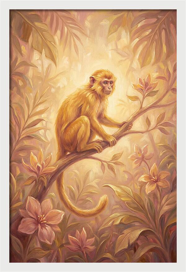 Monkey Among Blossoms