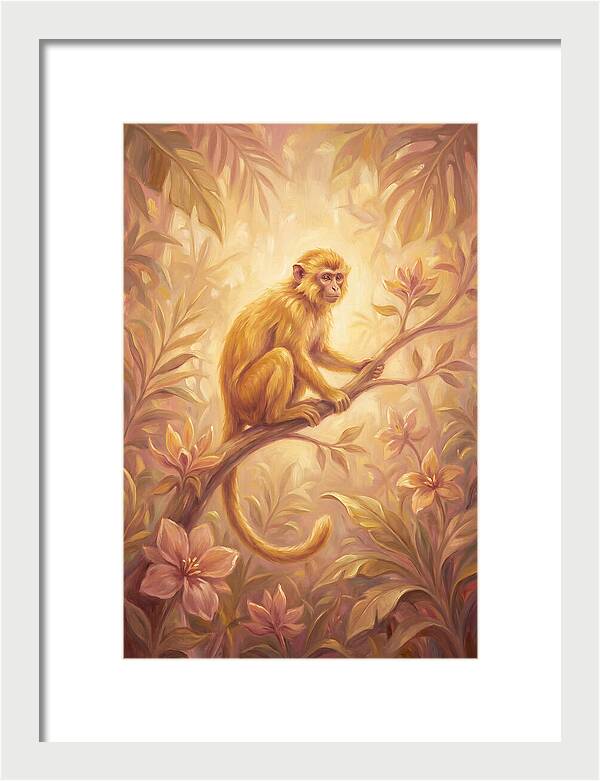 Monkey Among Blossoms